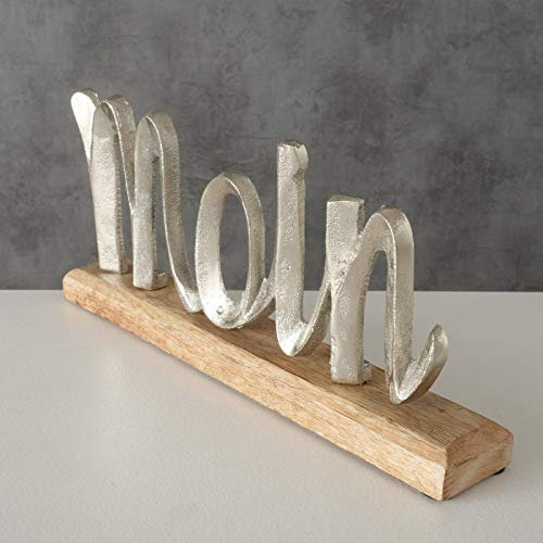 BOLTZE Dekoaufsteller Schriftzug Moin aus Holz und Aluminium