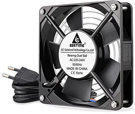 GDSTIME Ventilateur 120 mm 230 V 120 x 25 mm 220 V - Double roulement à billes AC 240 V - Sans balais - Refroidissement du boîtier