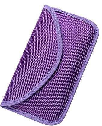 DUBENS Faraday-Tasche, RFID-Signal-Blockierung Tasche Abschirmung Käfig Beutel Brieftasche Fall für Handy-Datenschutz und Auto-Schlüssel, Anti-Tracking Case Blocker (Violett)