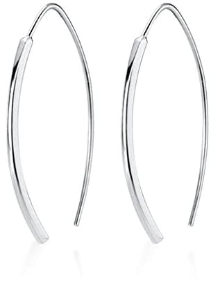 SLUYNZ 925 Sterling Silber Einfädler Ohrringe für Damen - Tropfen Ohrringe Creolen Ohrhänger Hängend