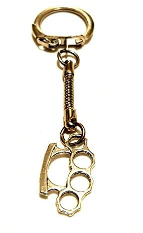 Silver Knight Small Knuckle Duster Knuckleduster Knuckle-Duster Charm Bag Charm Snake Keychain, Silver, 70mm