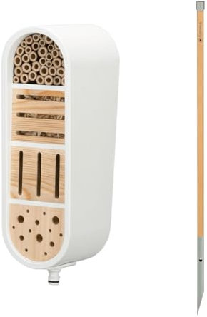 GARDENA ClickUp! Insektenhotel Set; Schutzgehäuse für Artenvielfalt, wetterfest, ganzjährig einsetzbar, sichere Bodenfixierung; enthält ClickUp! Insektenhotel und Stiel