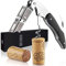 CORKAS Sacacorchos de Camarero, Abrebotellas, Sacacorchos Profesional, Foil Cortador, Sacacorchos Vino de Acero Inoxidable y con Cuchilla Cortacapsulas, Utensilios de Bar y Cocina
