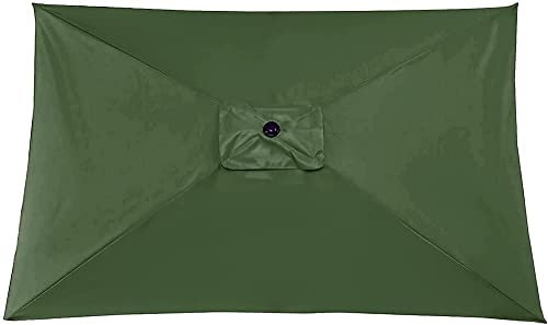 LGWG Housse De Rechange pour Parasol De 3 X 2 M - 6 Baleines - Toile De Rechange pour Parasol pour Jardin, Terrasse, Cour, Plage, Piscine, Marché (auvent Uniquement)-Green