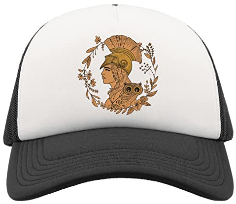 Athena Ancient Greece Art Goddess of Wisdom Half Mesh Trucker Cap Baseball Hat Snapback Black, Schwarz , Einheitsgröße
