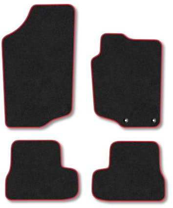 Peugeot 207 CC (2006-2015) Carpet Car Mats | Red Edge Trim Tailored Fit Floor Mats Full Coverage Protection Accessories Easy Clean Anti Slip Made in the UK