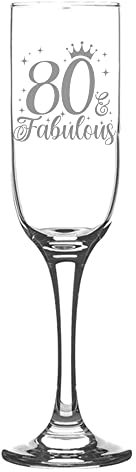 Always Looking Good 80th Birthday Gifts for Women 80 & Fabulous Engraved Champagne Flutes Present for 80 Year Old Ladies Champagne Glasses Laser Engraved Age Champagne Flute Glass