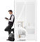 Zanzariera Magnetica Finestra, 95 x 250 cm Zanzariere a Rullo Magnetico Pieghevole su Misura Facile Montaggio per Porta Ingresso del Balcone(Bianco)