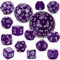 YILAIDA DND Dice Polyedrisches Würfel Set - 15 Stück mit Beuteln D3-D100 Würfel Polyeder Würfel DND Spiel Würfel für Dungeons und Dragons RPG MTG (Lila und Weiß)