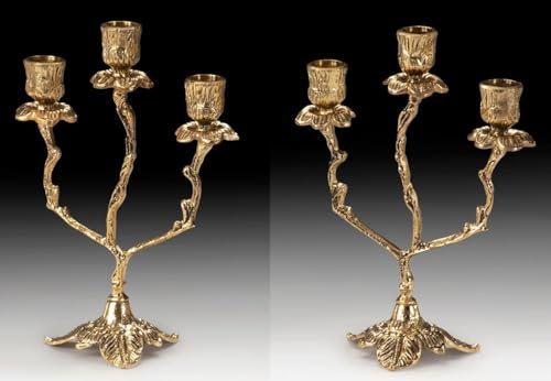 Casa Padrino Luxus Barock Kerzenhalter Set Gold 17 x H. 26 cm - Handgefertigte Barockstil Bronze Kerzenständer - Barock Deko Accessoires - Barock Interior - Barock Möbel - Edel & Prunkvoll