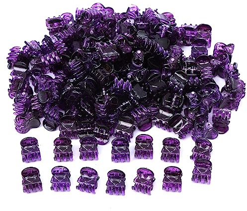 Wambere 50 Stück Mini Haarspangen Klaue Haarspange Klipsen Haarklammer Haar Schmuck Haarklammern Mädchen Kinder Haarspangen Haarclips Damen für Mädchen Frauen Zubehör Tägliches Tragen,Lila
