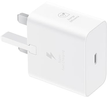Samsung Galaxy Official 25W Super Fast Charging Travel Adapter (with USB-C to C Data Cable), White