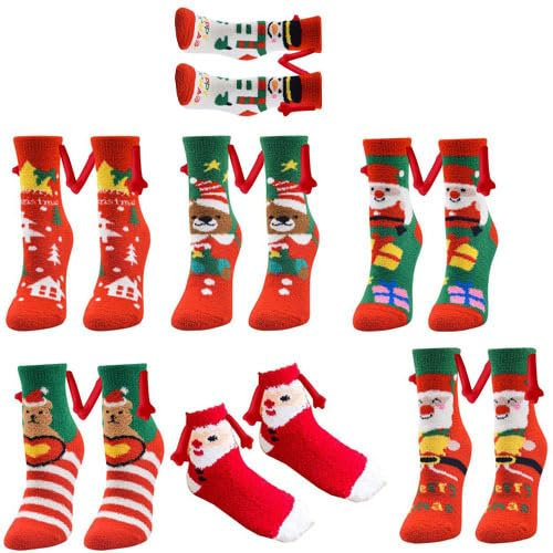 Eteslot Lustige Magnetische Weihnachtssocken Mit Händen - Freundschaftssocken, Kleine Geschenke Für Frauen, Männer, Freundin, Freunde, Partner, Paare, Kinder