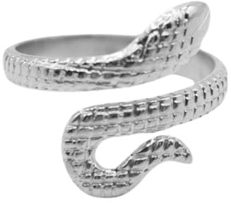 GOLDENCAT Anillo Serpiente de Acero Inoxidable, Ajustable y Adaptable para Mujer