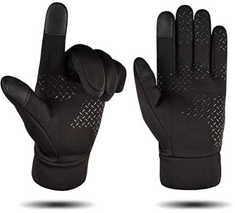Kadimendium Winter-Thermohandschuhe, wasserdicht, winddicht, Neopren-Gewebe, Touchscreen-Handschuhe, Herren, schwarz, Winter, warme Handschuhe für den Außenbereich (M)