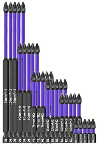 HUPYOMLER Punte da Trapano Magnetiche Punte Antiscivolo e Antiurto con Punte per Cacciavite Set di Cacciaviti Magnetici (5 Set)