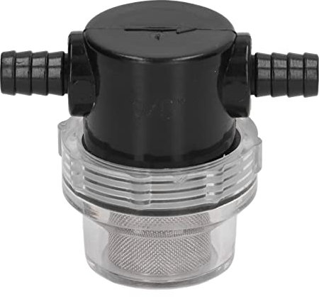 Topyond Water Pump Filter, in Line Strainer with Barb, ABS Material, Compatible with 3/8in and 1/2in Hoses, for DC 12V 80 PSI Pumps, Ideal for RVs, Campers, Marine, Boats, and Lawn