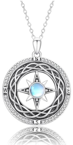 PARYFO 925 Sterling Silber Anhänger für Frauen Mädchen Traumfänger/Baum des Lebens/Mond und Sonne/keltischer Mond/Kompass Anhänger Halskette Valentinstag Geschenke für Frau Mutter Tochter Liebhaber