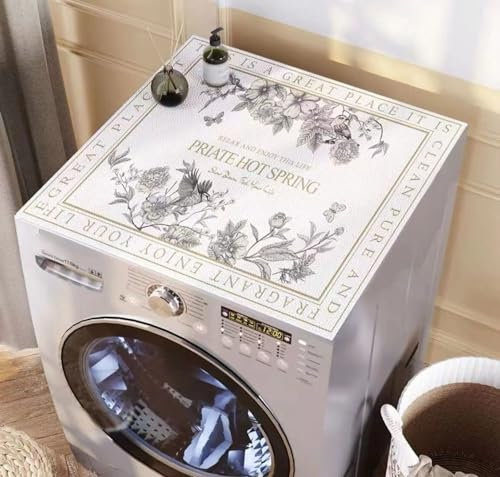 ZYHJAUP Estera Superior De Lavadora De Cuero De PVC，Cubierta Superior Antideslizante De Secado RáPido，Fundas para Lavadoras/Secadora Protector Cubierta Superior，impermeabilización I,65x70cm