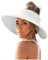 Sun Visor Hat for Women Wide Brim Straw Roll-Up Ponytail Summer Beach Packable Foldable Travel Cap Adjustable Visor Breathable Hat for Outdoor Sports Hiking Jogging Fishing Hat (White, One Size)