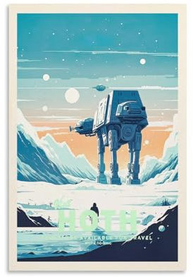 Hoth Minimalistisches Star The Wars Filmposter für Zimmer, ästhetische Leinwand, Wandkunst, Schlafzimmerdekoration, 30 x 45 cm