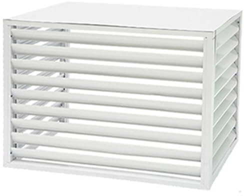 Cache Climatiseur Exterieur Aluminium, Couverture De Climatiseur Extérieur, Écran De Clôture For Climatiseur, Protection De Unité Extérieur Pour Pompe À Chaleur (White, 4 Sides)