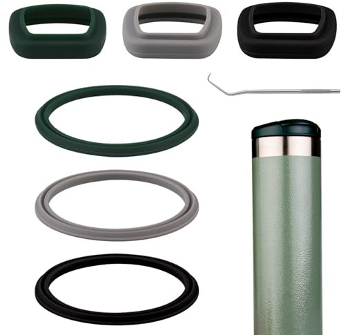 (7 Pack) ubber Seal Replacement for Stanley AeroLight Transit Bottle,Seal Gasket for Stanley AeroLight 16oz/20oz Transit Bottle Leak Proof Insulated Travel Tumbler (7, Black/Gray/Green)
