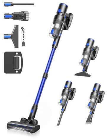 Aspirateur Balai sans Fil, Aspirateur Puissant, Léger & Rechargeable, Aspirateur sans Fil Vertical Portable pour Tapis, Poils d'animaux, Maison & Voiture