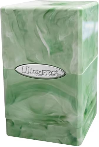 Ultra Pro ULP16346 Satin-Turm-Marmor-Deckbox, Limettengrün und Weiß