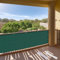 Couverture de Confidentialité 380 x 490 cm Cache Balcon Brise-Vue Toile Brise Vue Balcon HDPE 220G/M², Protection Contre Vent, Soleil, avec Cordons, pour Balcon Patio Clôture, Vert Foncé