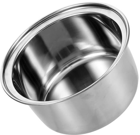 GALPADA Small Hot Pot Liner Oven Rice Cooker Inner Pot Replacement Induction Wok Pots Multi Cups Instant Bowl Plant Electric Kettle Hotpot Serving Pot Liner Stainless Steel Silver