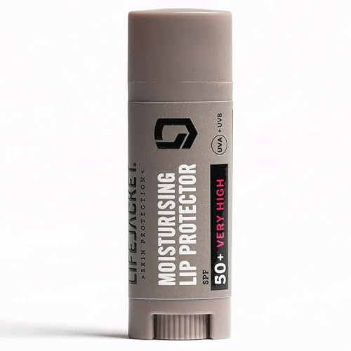 LifeJacket Moisturising Lip Protector SPF 50+ Sun Stick for Sensitive Skin | Vitamin Enriched with Shea Butter & Beeswax | Water-Resistant, Fragrance Free, Clear Lip Balm for All Skin Types - UVA 5*