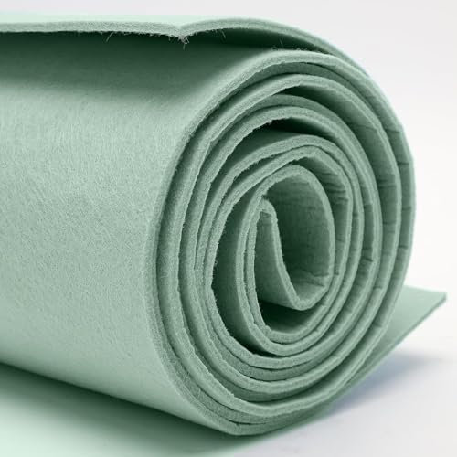 Filzrolle Filzstoff - 40cm x 250cm x 3mm,Bespannstoff aus Filz, für DIY Handwerken Dekoration Filzunterlage,Patchwork Filz tischläufer Kostüme(Hellblau-grün)