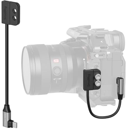 SMALLRIG Cable USB-C Macho a Hembra [20Gbps, 240W], con Tornillos 1/4-20 para Jaulas, Placa de Montaje en L, para Transferencia Rápida y Carga - 5595