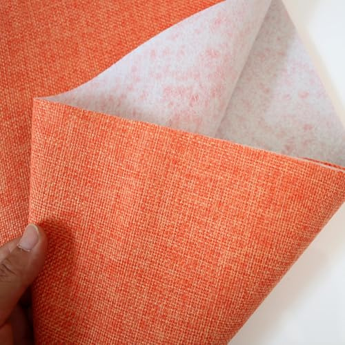 QOEUIUJ Meterware Stoffe Zum Nähen Möbelstoff Polsterstoff Möbelstoffe Bezugsstoff for DIY Möbel Stühle Ecksofa Eckbank Sofa Blickdicht Dunkelblau Marineblau(Orange,100x145cm)