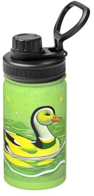 FDGBNM Bouteille isotherme Green Duck de 355 ml. Double paroi, anti-fuite, anti-transpiration, extérieur et voyage.