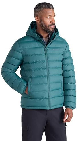 Mountain Warehouse Season Mens Padded Puffer Jacket | Lightweight & Water Resistant Hooded Coat, Tested to -30C, Insulated to keep Warm, Ideal for Winter, Light Rain, Walking