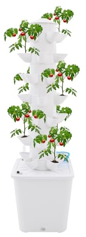 GramStudio Garten-Hydrokultur-Anbausystem 7 Etagen 35 Löcher Hydroponik Turm Kit Pflanzturm Hydroponisches, Aeroponik-Anbauset für Gemüse, Obst, Blumen