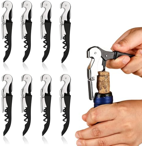 8 Pezzi Cavatappi Professionale 3 in 1 Cavatappi Vino Acciaio Inossidabile