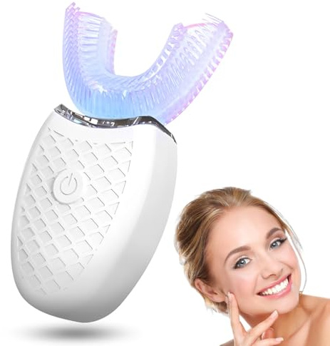 Tomedeks 1 Stück Zahnbürste Elektrisch, 360° Electric Toothbrush, Schallzahnbürste, Automatische Zahnbürste, Wasserdicht gemäß, Weiche Borsten(Weiß)