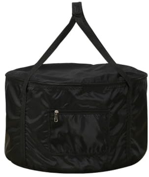 Kaiyo Round Camping Barbecue Carry Bag, Black, Zipper Closure with Front Pocket, 50cm x 29cm