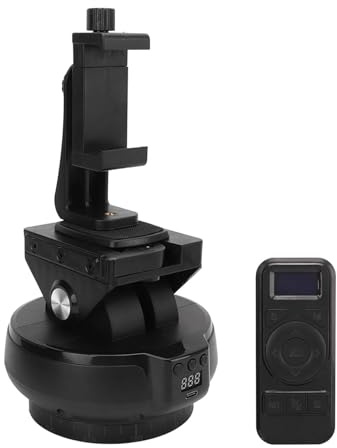 ZJchao Tripod Pan Tilt Motorized Panoramic Tripod Head Remote Control Pan Tilt Motorized Head for Mobile Phones, Mirrorless Cameras, and SLRs