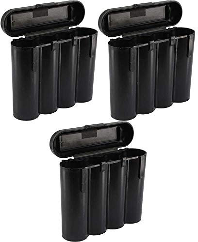 3 Black 18650 & CR123A 4 Battery Holder Storage Case for 18650 Batteries