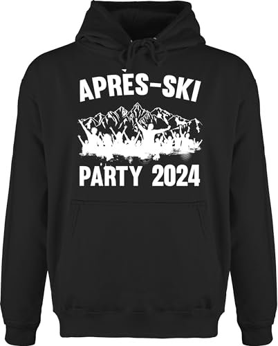 Hoodie Herren Pullover Männer - Skiurlaub Apres Ski - Après-Ski Party 2025-3XL - Schwarz - ski-Pullover après-ski-Pullover Skifahrer Pulli Outfit skioutfit Hoody hüttengaudi apre apreski
