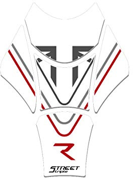TANKSCHULTZ TANKPAD Harz 3D KOMPATIBEL MIT Triumph Street Triple R 2015-2019 GP-479(M) (White)