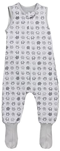 TupTam Baby Winter Schlafsack mit Beinen und Füßen OEKO- TEX zertifizierte Materialien, 2.5 TOG, Unisex, Farbe: Elefant Grau, Größe: 104-110