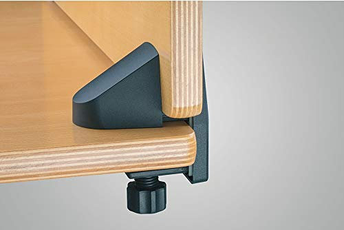 Gedotec Blenden-Befestigung aus Kunststoff | 1 Stück - Aufbau-Klemme für Sichtschutz & Trennwände | Blendenhalter schwarz | geeignet für Plattendicke 15–34 mm | verwendbar für Schreibtische