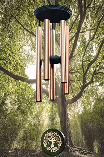 Bbrand Windspiel, groß, für den Außenbereich, tiefer Ton, 91.4 cm, Metall, Gedenkspiel Baum des Lebens in Erinnerung an geliebte Menschen, Hof, hängende Glockenspiele