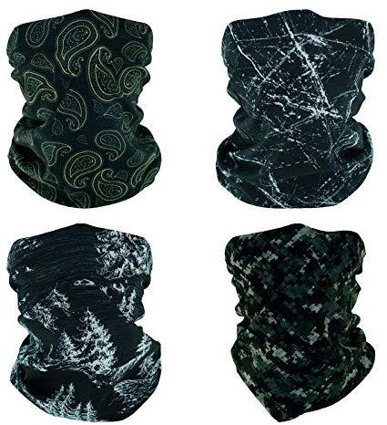 SMEHCF 4 Bandeau Multifonctionnel Bandana Cagoule Demi-Couverture Masque écharpe de Cou pour Moto vélo randonnée pêche