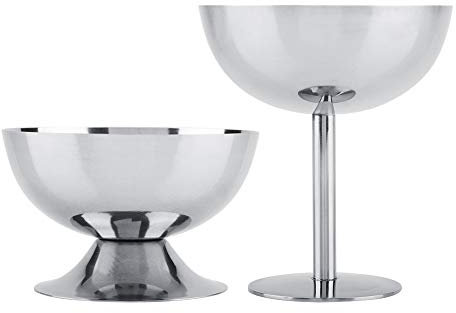 Raguso Tasses de crème glacée en acier inoxydable crème glacée Sorbet crème pâtissière servant des bols à dessert pour pouding aux fruits à la salade(Tall)